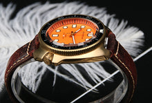 Carica l'immagine nel visualizzatore di Gallery, Bronze Watch 6105 Turtle Homage 44mm NH35A 30ATM Orange Dial