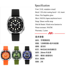 Load image into Gallery viewer, Vintage Seiko Homage 6309 7049 Stainless Steel TURTLE Diver Mens Watch