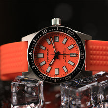 Carica l'immagine nel visualizzatore di Gallery, Orange 62Mas Homage NH35A  Waffle Strap Vintage Watch