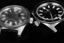 Load image into Gallery viewer, 62Mas Homage NH35A Waffle Strap Vintage Watch Black Dial