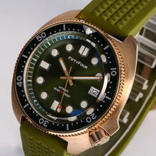 Carica l'immagine nel visualizzatore di Gallery, Bronze Turtle 6105 Homage Green Dial NH35A 300M Water Resistant