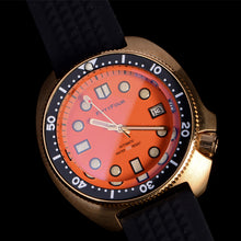 Carica l'immagine nel visualizzatore di Gallery, Bronze Watch 6105 Turtle Homage 44mm NH35A 30ATM Orange Dial