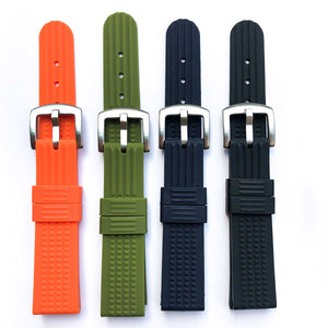 20mm Black Rubber Strap for 6217 6015 / R02X011J0 with metal buckle