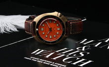 Carica l&#39;immagine nel visualizzatore di Gallery, Bronze Watch 6105 Turtle Homage 44mm NH35A 30ATM Orange Dial
