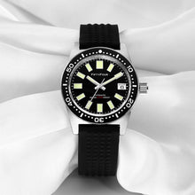 Load image into Gallery viewer, 62Mas Homage NH35A  Waffle Strap Vintage Watch Black Dial
