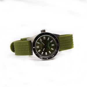 6217 8000 Reissue NH35A Green Dial Waffle Strap SLA017 Homage