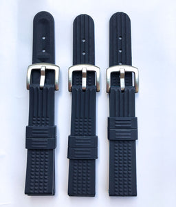 20mm Black Rubber Strap for 6217 6015 / R02X011J0 with metal buckle