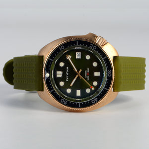 Bronze Turtle 6105 Homage Green Dial NH35A 300M Water Resistant