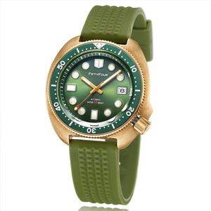 Bronze Turtle 6105 Homage Green Dial NH35A 300M Water Resistant